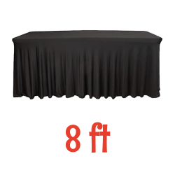 Black - 8' Banquet Traditional Spandex Tablecloth