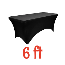 Black - 6' Banquet Spandex Tablecloth