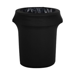 Black - 32 Gallon Trash Can Cover Tablecloth