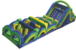 65ft Radical Run Obstacle (7 Element + Rock Climb Slide)