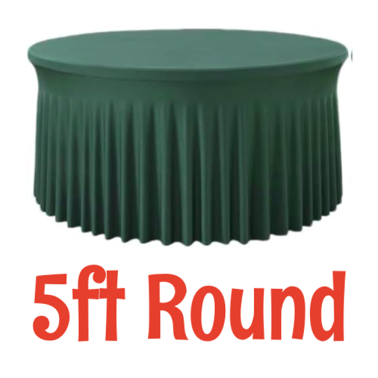 Hunter Green - 5' Round Traditional Spandex Tablecloth Hunter Green - 5' Round Traditional Spandex Tablecloth