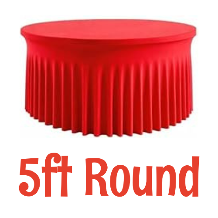 Red - 5' Round Traditional Spandex Tablecloth Red - 5' Round Traditional Spandex Tablecloth