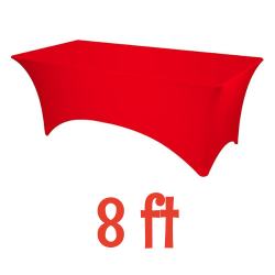 Red - 8' Banquet Spandex Tablecloth